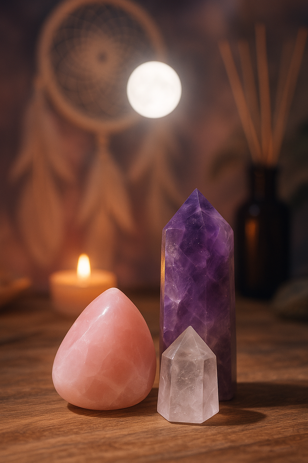 De magie van rozenkwarts en amethist: opladen en de kracht van de gouden driehoek