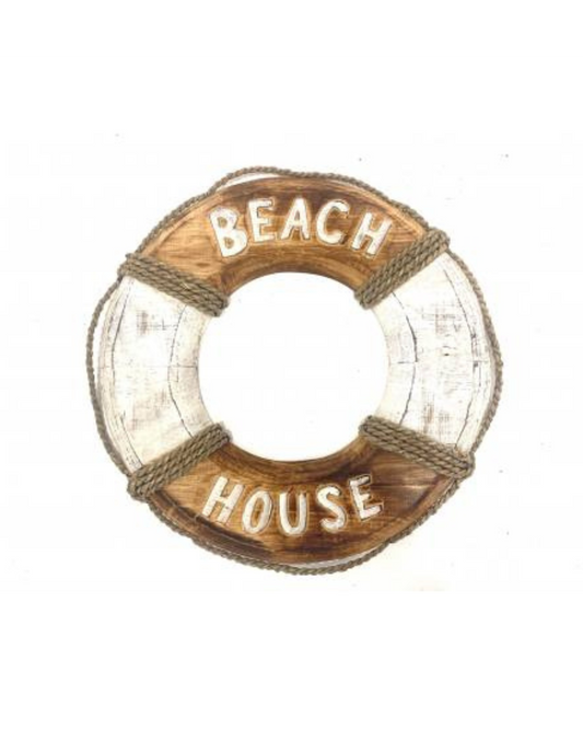 Houten reddingsboei (2 kleuren)