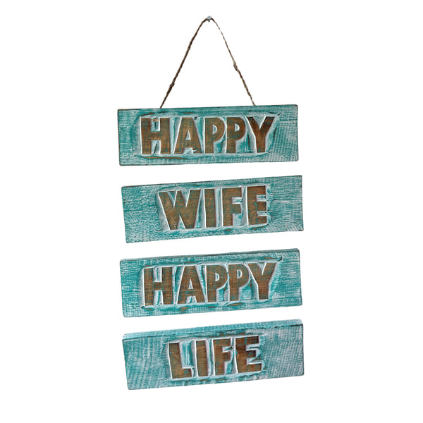 Wandbord Happy wife happy life