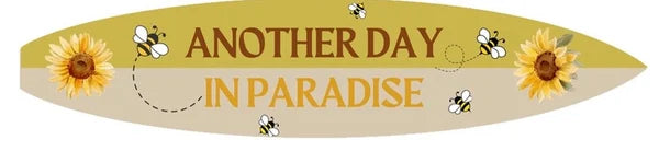 Wandbord Surfplank Another day in paradise (3 varianten)