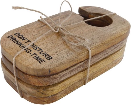 Onderzetter 'Don't disturb drinking time' set van 4