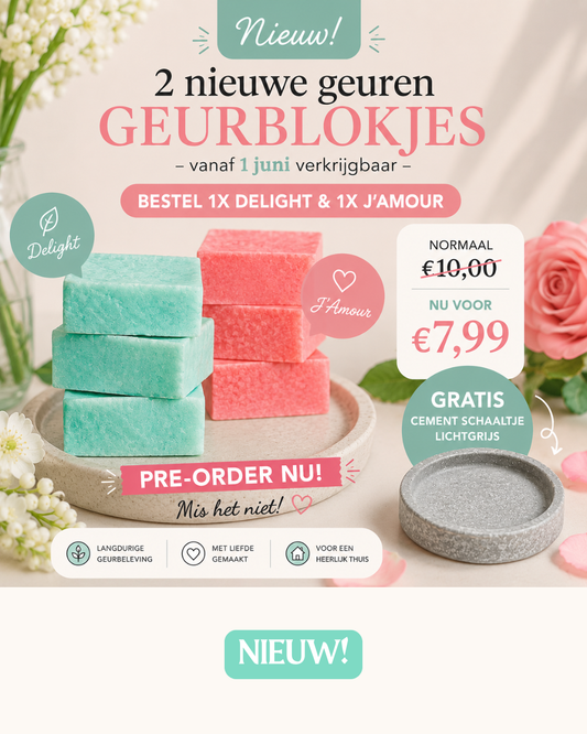 Pre-order Geurblokje J'Amour & Delight + gratis schaaltje!