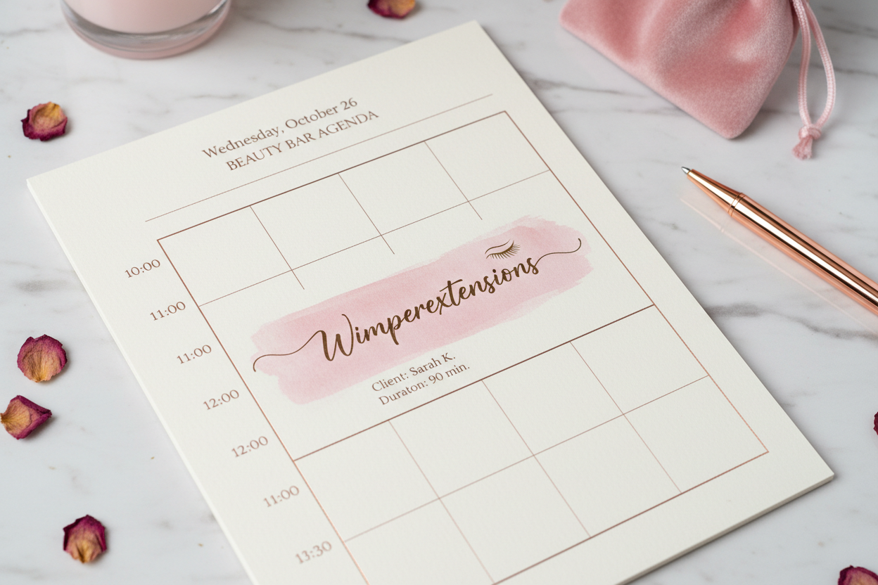 er staat een spelfout in. Wimperextensions.