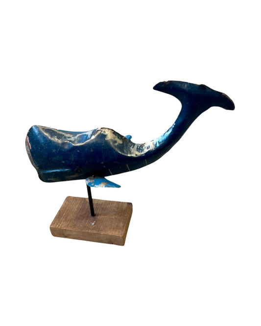 Upcycle art walvis van blik