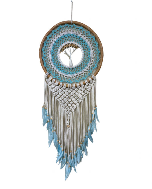 Dreamcatcher Tree of life white/turquoise 