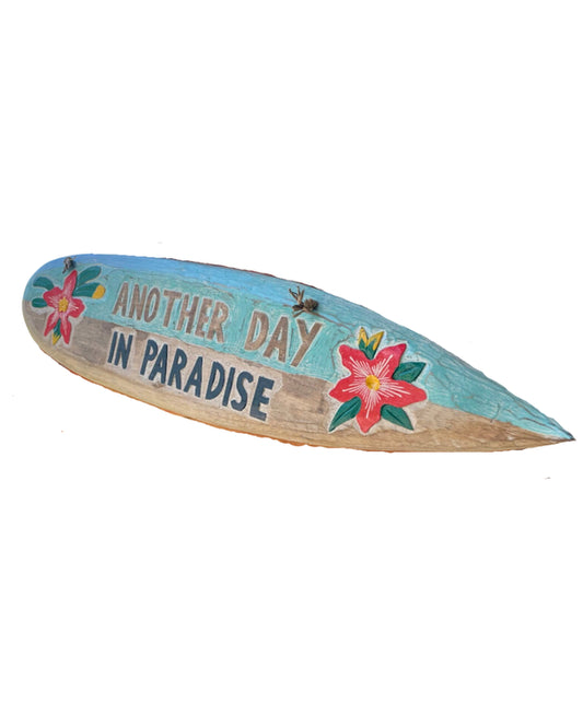 Wandbord Surfplank Another day in paradise (3 varianten)